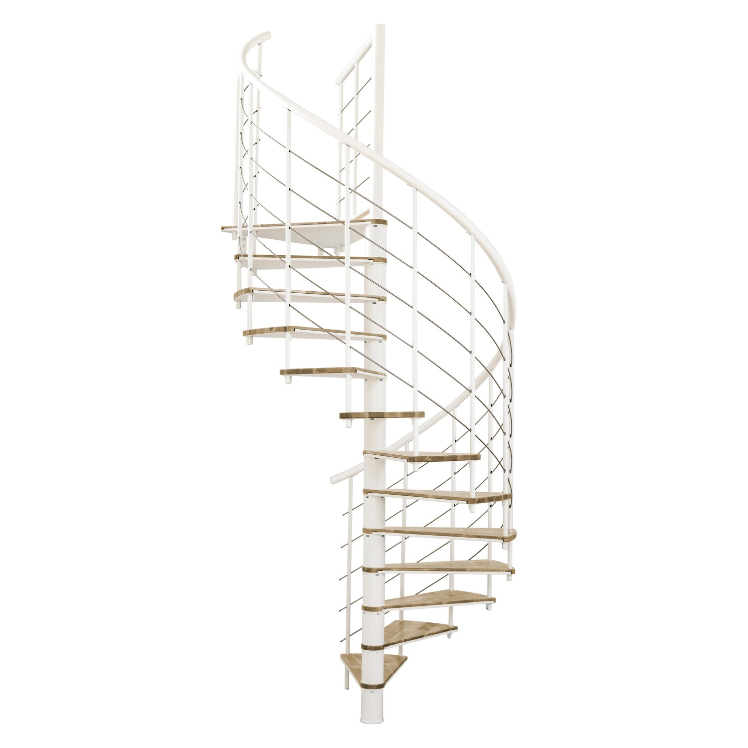 Minka Spindeltreppe Fusion Ø 120 cm Eiche Weiß günstig online kaufen