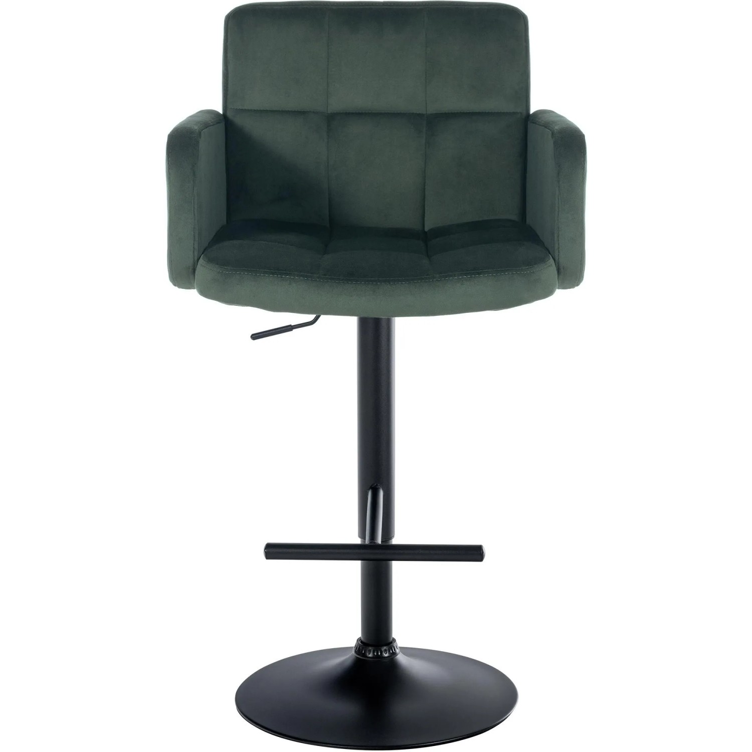 DELUKE 2er Set Barhocker SUTUN Samt DunkelGrünfarbig 60x56x93cm Schwarz Barstuhl Höhenverstellbar Mit Lehne Drehbar Tresenhocker Tresenstuhl