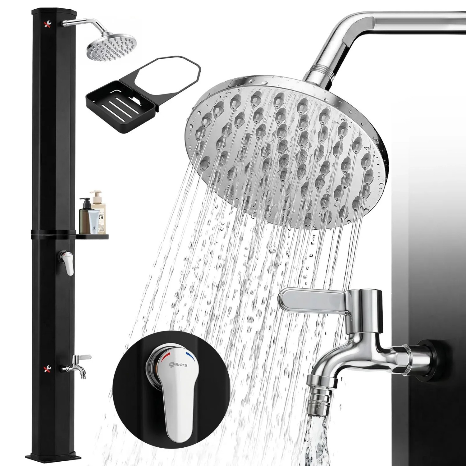 Sekey Solardusche 40L Gartendusche mit Handbrause