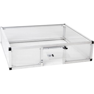 KGT Unterbau für Frühbeet 100 aus Aluminium mit Pendelklappe für Kleintiere.