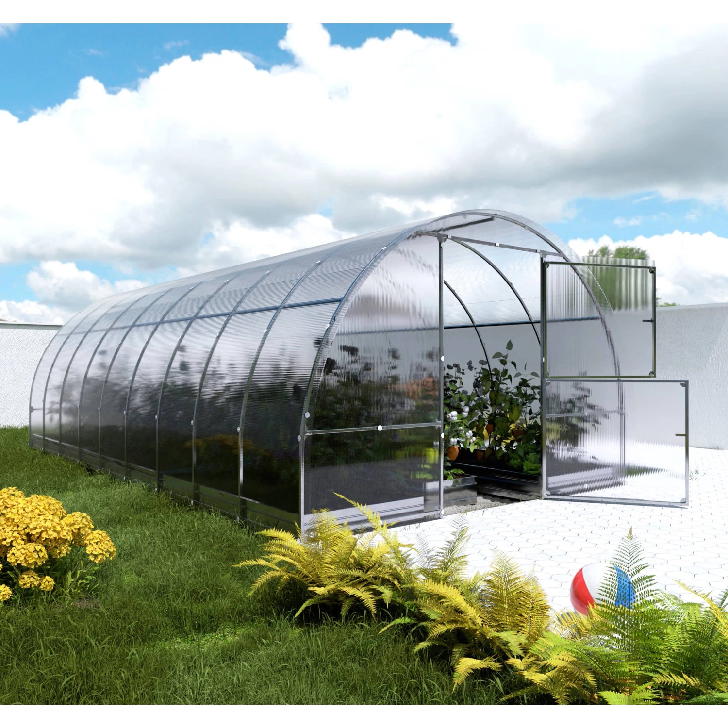 Klasika Greenhouses Easy KLASIKA Gewächshaus 18m², 3m x 6m mit 4 mm Polycar günstig online kaufen