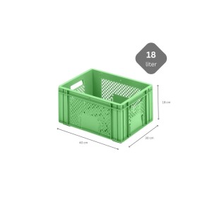Grüne PROREGAL Eurobox (5er Set) für Obst und Gemüse, 18 Liter, 30x40x19cm, ideal als Transportbox.