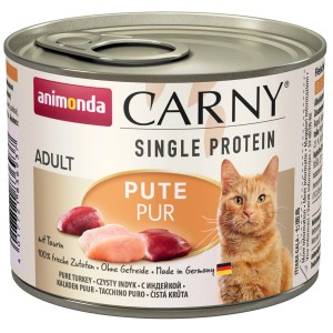 Animonda Carny Single Protein Pute, 200g Dose Katzen-Nassfutter für ausgewachsene Katzen.