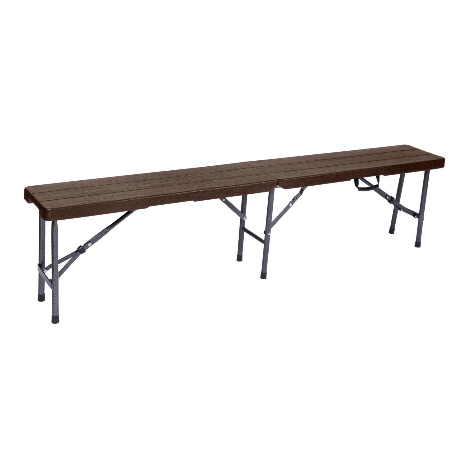DELUKE Gartenbank OLE Holz-Optik 180cm Breit Kunststoff Braun Klappbank Wetterfest Sitzbank Terrassenbank Outdoor Bank