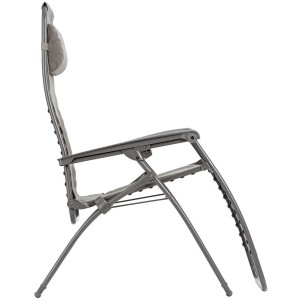 Lafuma Relaxsessel RSXA CLIP Batyline® Terre, Gartenstuhl in Grau, Seitenansicht.