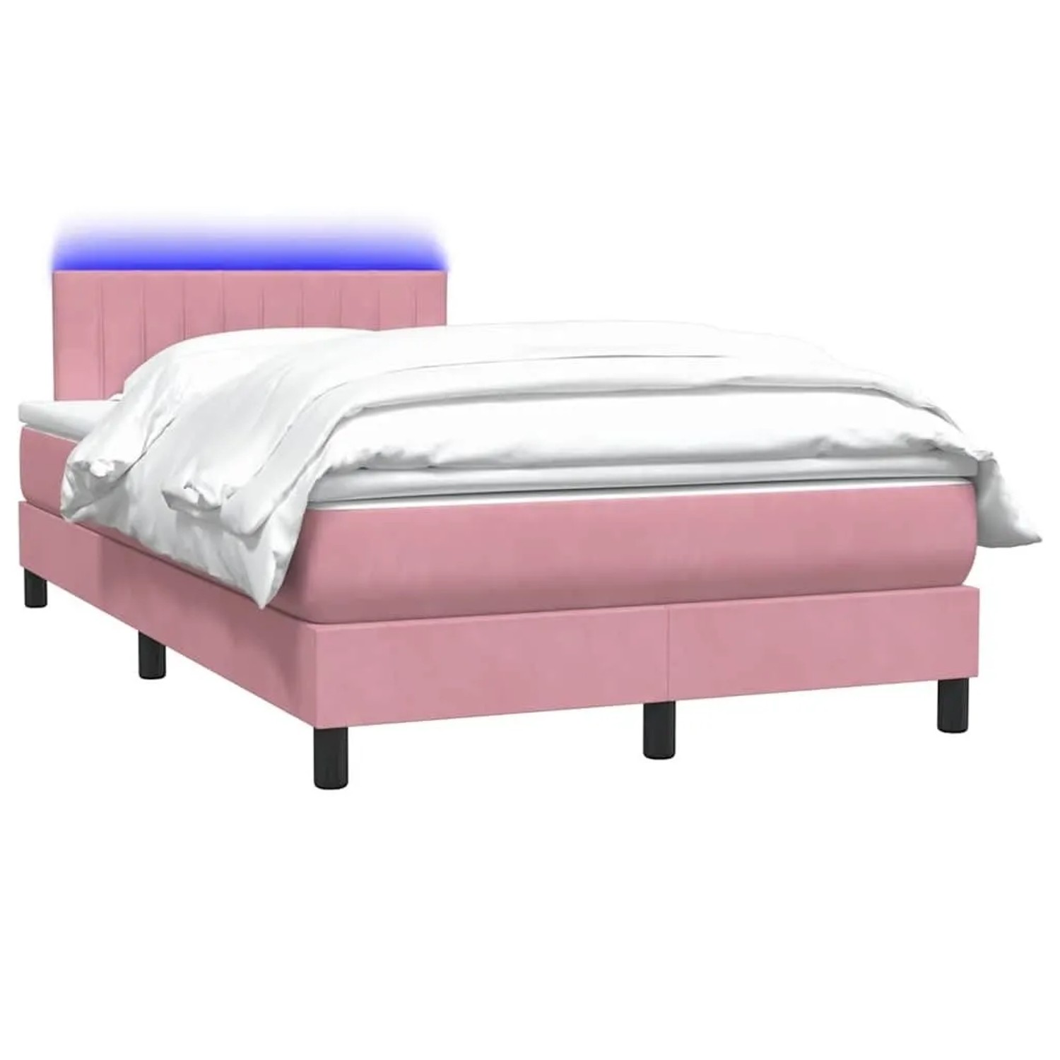 vidaXL Boxspringbett mit Matratze & LED Rosa 120x220 cm Samt 3317120 günstig online kaufen