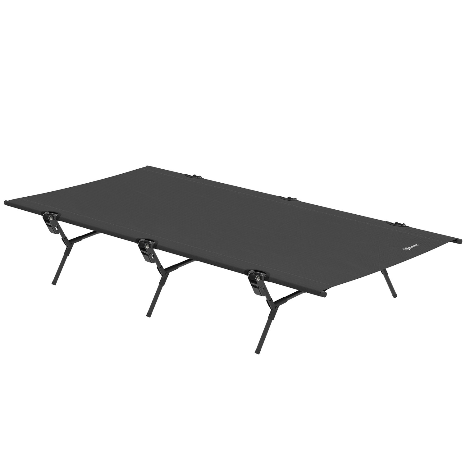 Outsunny Campingbett Karbonstahl Oxfordstoff Schwarz 200L x 100B x 36H cm
