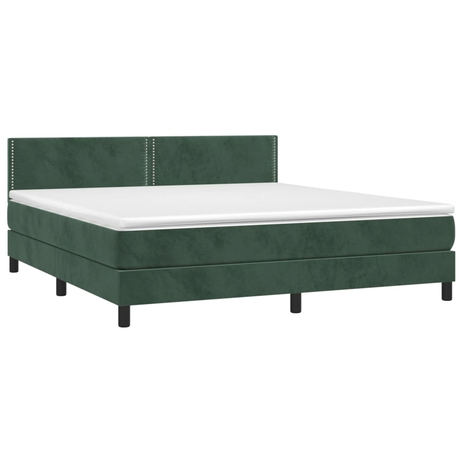 vidaXL Boxspringbett mit Matratze & LED Dunkelgrün 180x200 cm Samt 3134360 günstig online kaufen