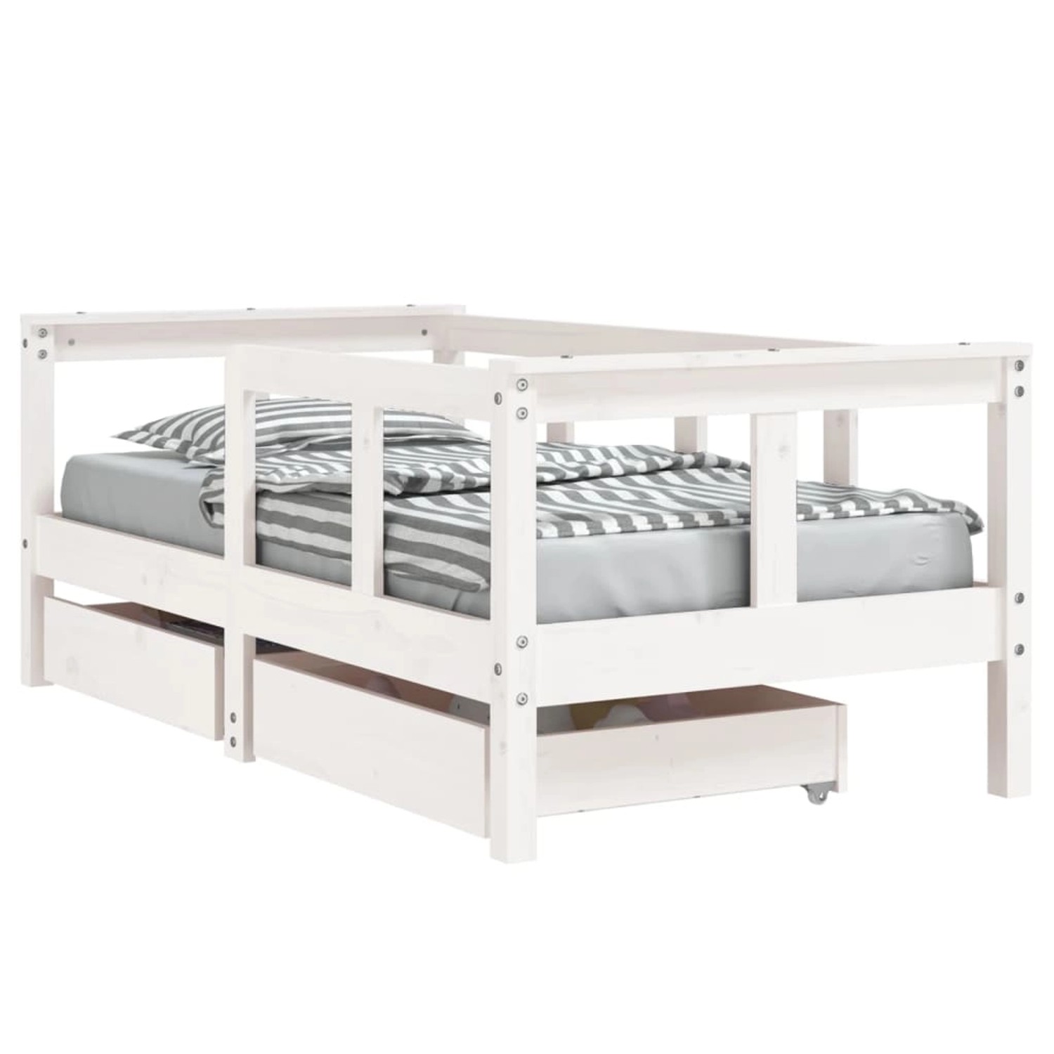 vidaXL Kinderbett mit Schubladen Weiß 70x140 cm Massivholz Kiefer 834412 günstig online kaufen