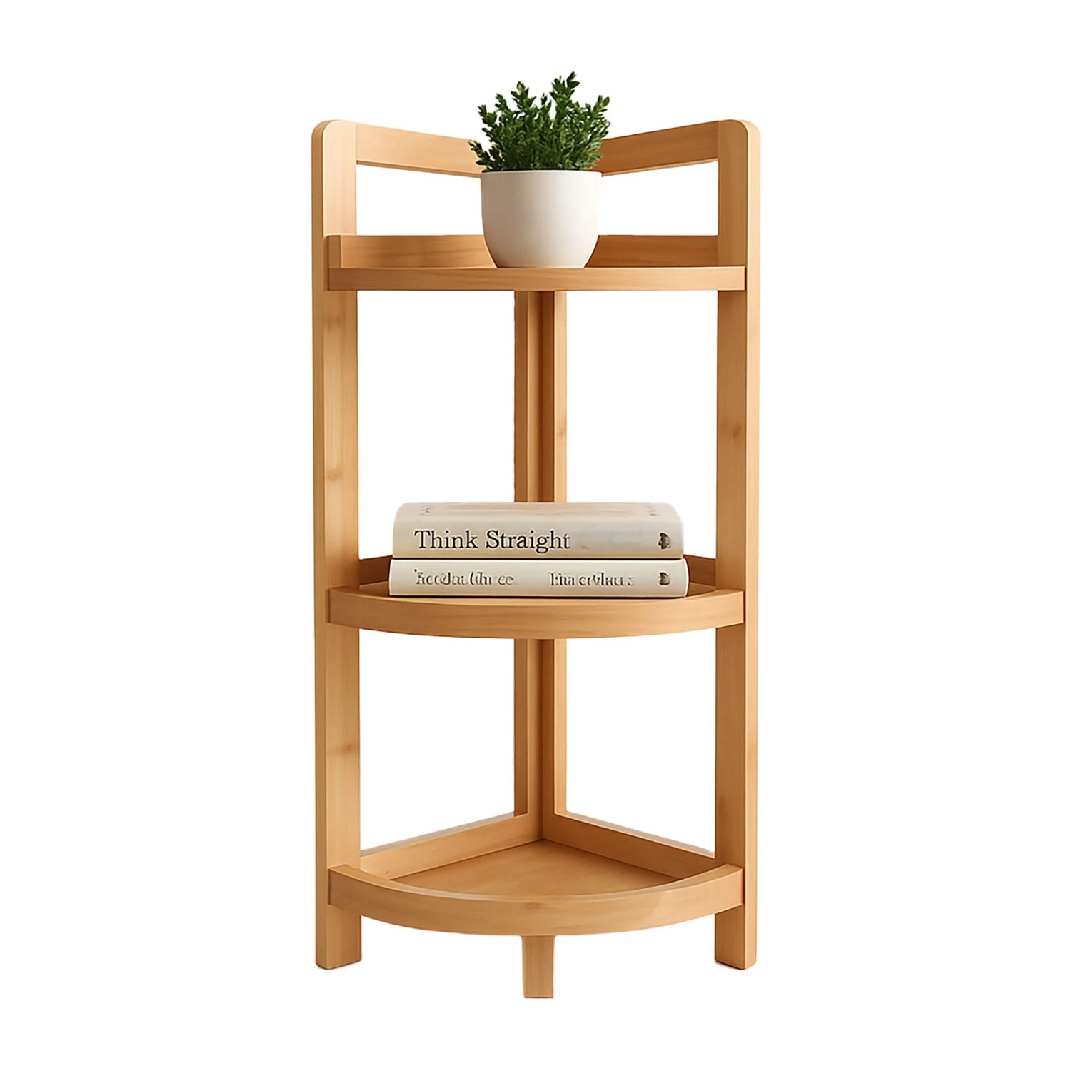 Relaxdays Eckregal Bambus Natur 3 Ablagen 77 cm x 23 cm x 23 cm
