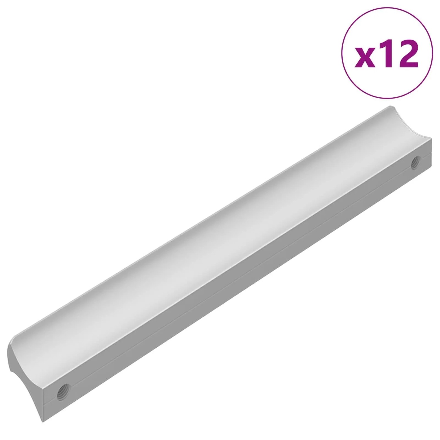 vidaXL Griff Uni 12 Stk Silber 105,7 x 7,4 x 15,5 mm Aluminium 864684