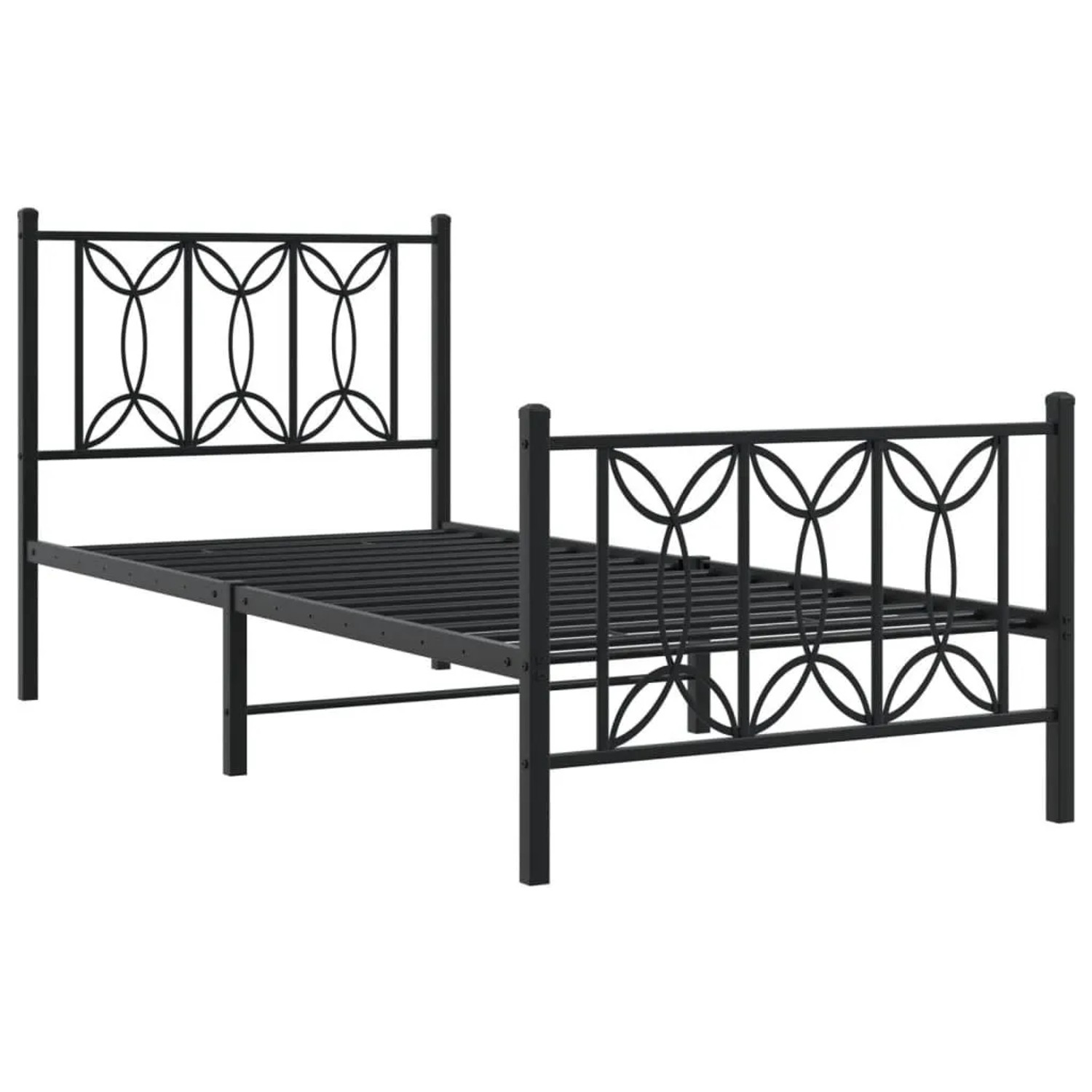 vidaXL Bettgestell mit Kopfteil und Fußteil Metall Schwarz 90x200 cm 376139 günstig online kaufen
