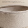 Detailaufnahme Stoffkorb des Vasagle Couchtischs, beige. Stauraum für Wohnzimmer.