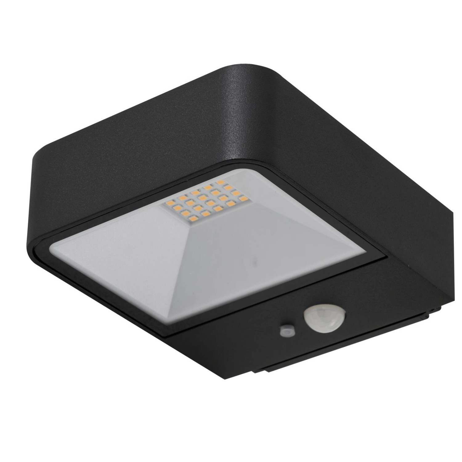 Lucande LED Solarleuchte Außen Dava 10020304 mit Bewegungsmelder Spritzwassergeschützt Modern in Schwarz aus Aluminium