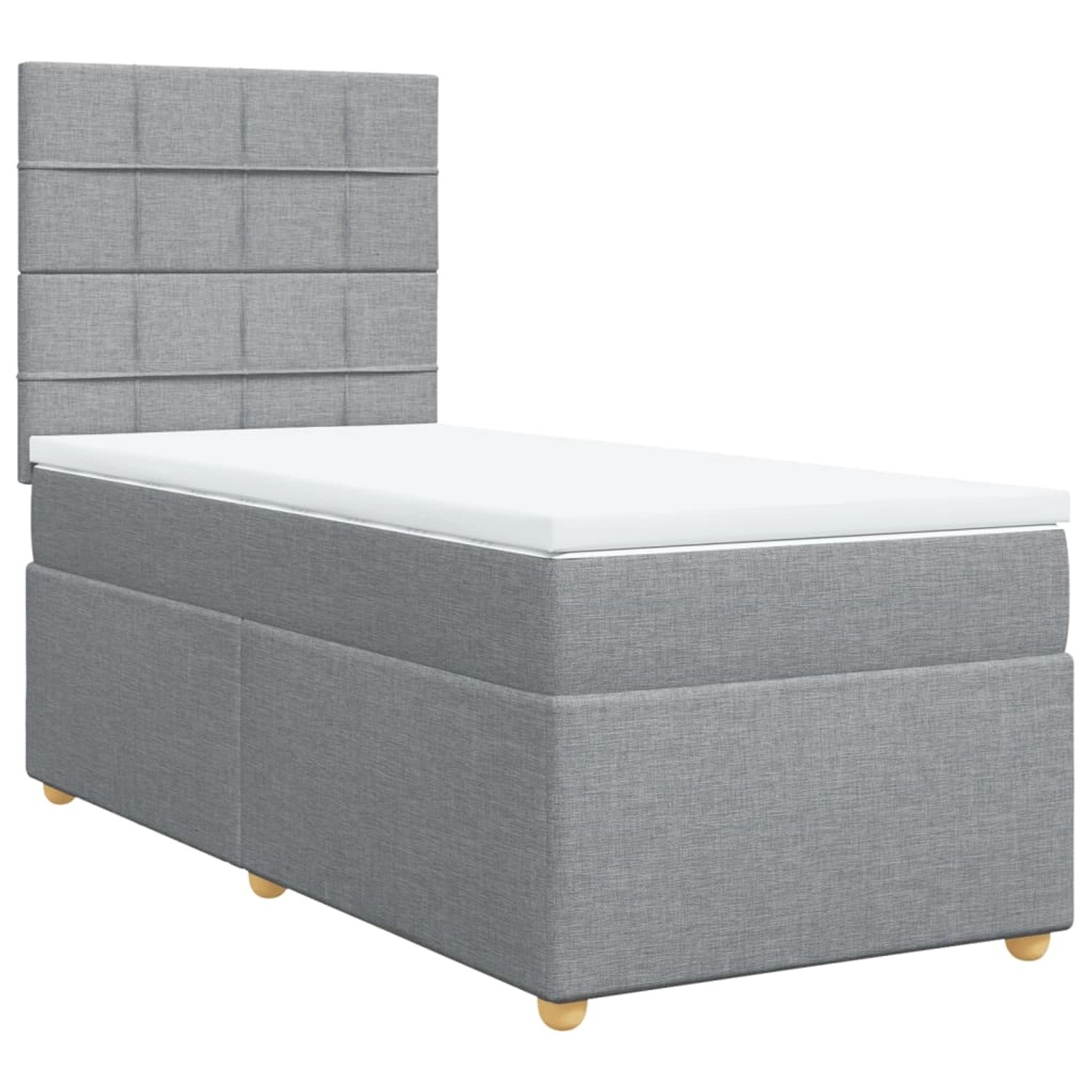 vidaXL Boxspringbett mit Matratze Hellgrau 90x200 cm Stoff2097815 günstig online kaufen