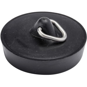 Wenko Ventilstopfen 40,5 mm, schwarzer Waschbeckenstöpsel mit Haken.
