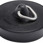 Wenko Ventilstopfen 40,5 mm, schwarzer Waschbeckenstöpsel mit Haken.