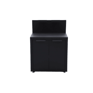 Anthrazitfarbener MWH O88 Series BBQ Schrank mit zwei Türen für Outdoorküche. Robuste Stahlkonstruktion, Stauraum.