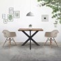 Esstisch mit schwarzem ML-Design Spider Tischgestell im X-Design. Kreuzgestell aus Metall.