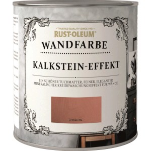 Rust-Oleum Kalkstein Effektfarbe Terrakotta, 1L Dose. Wandfarbe für Innenräume.