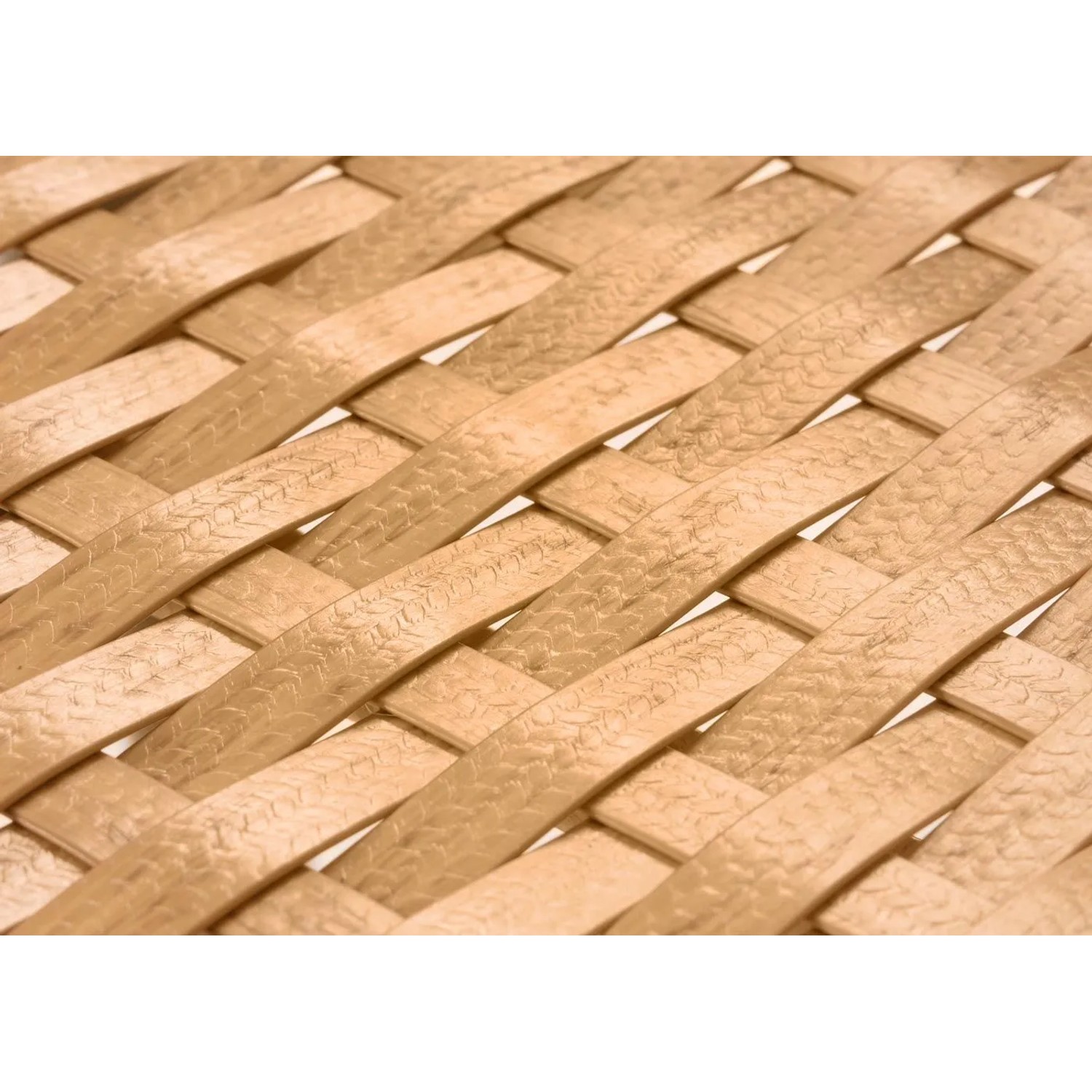 Helles Poly-Rattan Geflecht, detailreich gewebt. Ideal für Gartenmöbel-Sets und Sitzgruppen.
