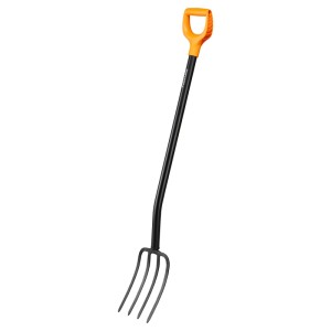 Fiskars Spatengabel Solid, ideal zur Bodenbearbeitung. Metallgabel mit D-Griff.