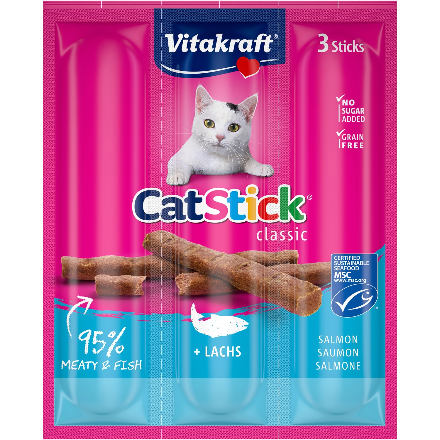 Vitakraft Cat Stick© Lachs MSC 3 Stück