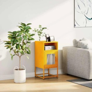 vidaXL Nachttisch Senfgelb 36x39x78 cm Kaltgewalzter Stahl 853413