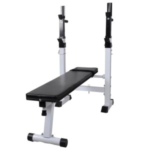 vidaXL Hantelbank mit Ablage und Langhantel und Kurzhantel Set 60,5 kg 275361