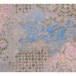 A.S. Creation Vliestapete Metropolitan Stories II Antonio Fliese Vintage Bunt mit blauem Akzent.