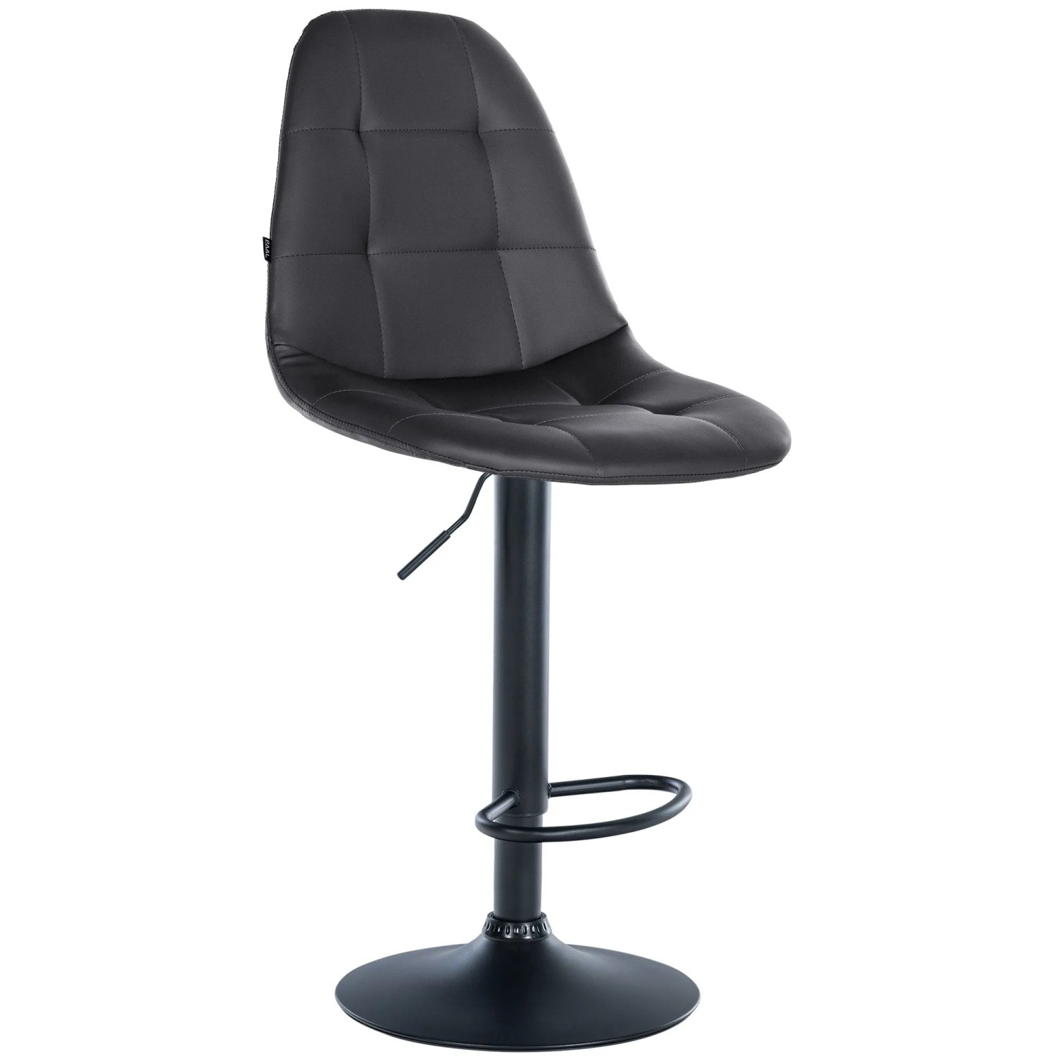 CLP Barhocker Elmore Kunstleder Metall Matt Schwarz/Schwarz