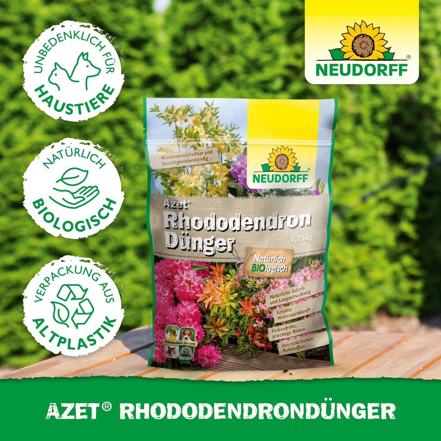 Neudorff Azet Rhododendron-Dünger 1kg: Organischer Dünger für kräftiges Wachstum und prächtige Blüten.