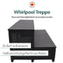Braune Rattantreppe für Whirlpool, 2-stufig, aus Korbgeflecht und Holz, 106x56x43cm.