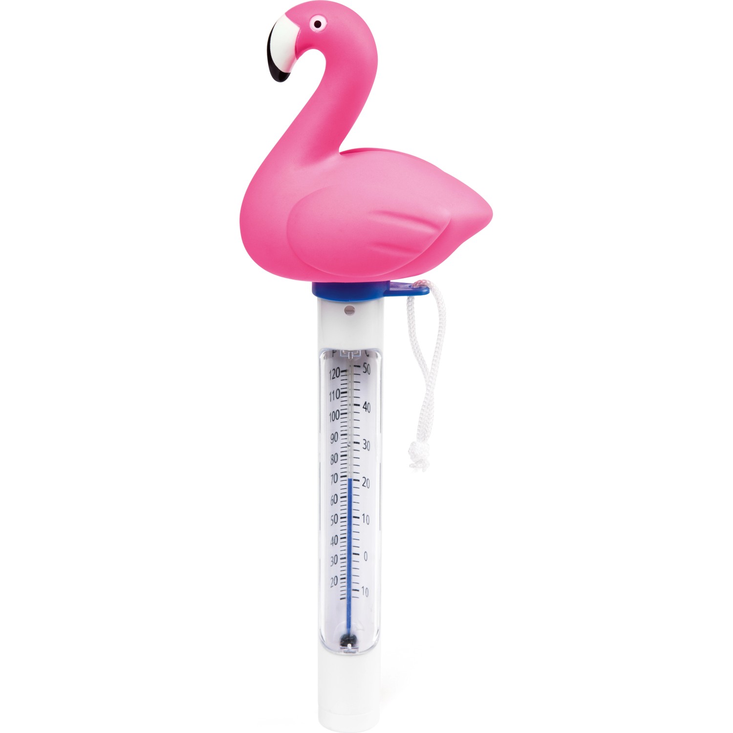 Bestway Pool-Thermometer im Flamingo-Design zur Messung der Wassertemperatur.