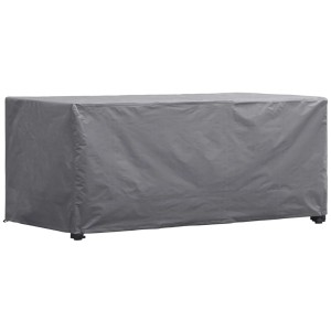 Graue Perel Schutzhülle für Gartentische bis 140 cm Länge.