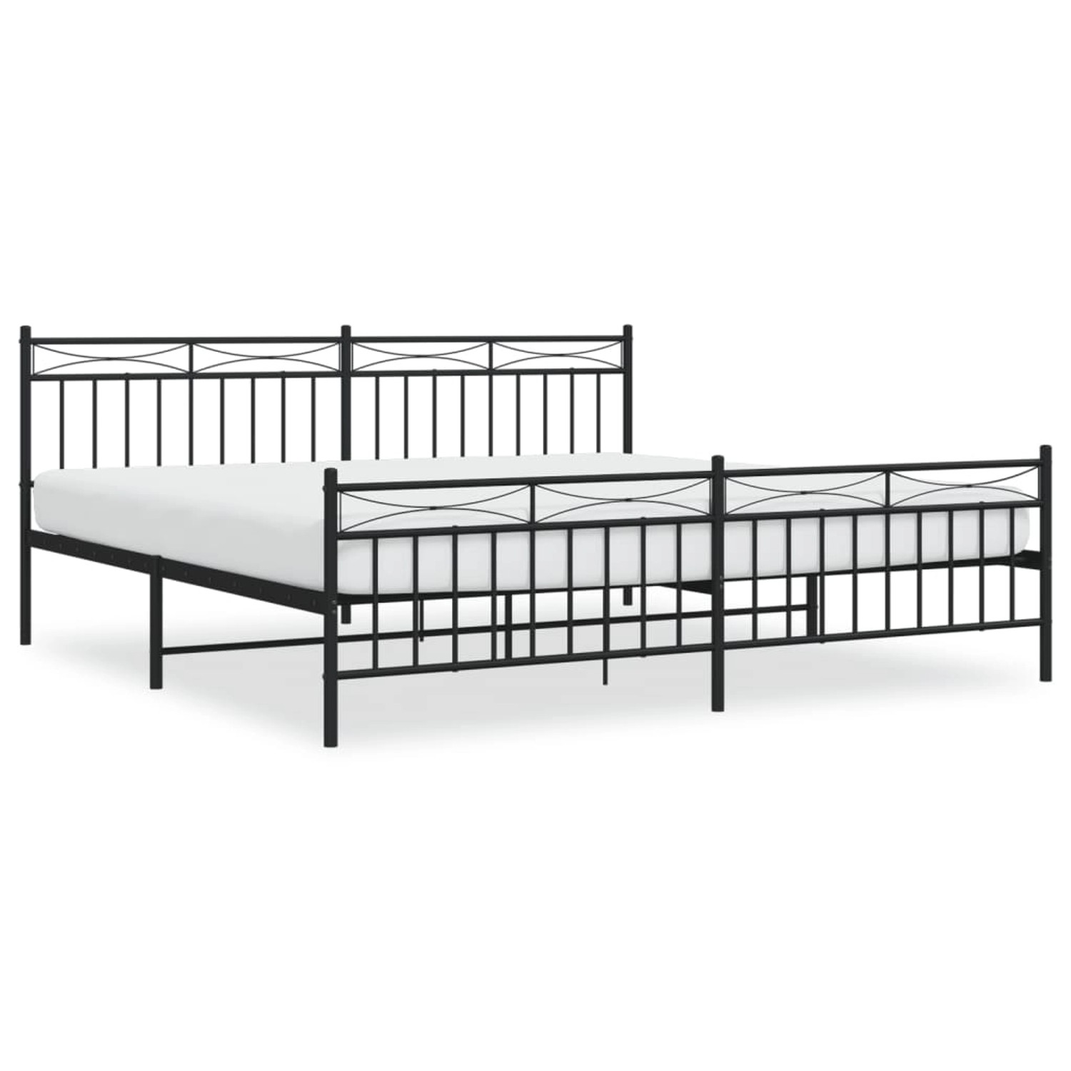 vidaXL Bettgestell mit Kopf- und Fußteil Metall Schwarz 193x203 cm Modell 1 günstig online kaufen