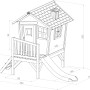 Axi Robin Spielhaus mit Rutsche, braun-weiß, Maße: 177x264x203 cm. Ideal für Kinder zum Spielen im Garten.