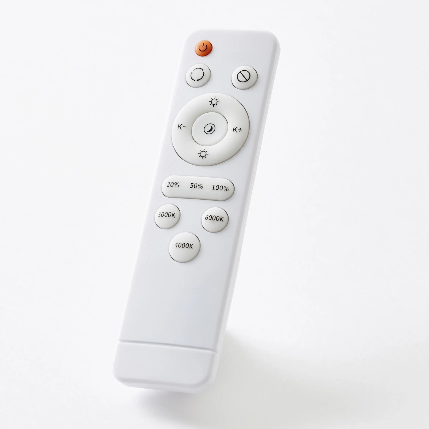 Fernbedienung für Brilliant LED-Deckenleuchte Slimline zur Steuerung von Helligkeit und Farbtemperatur.