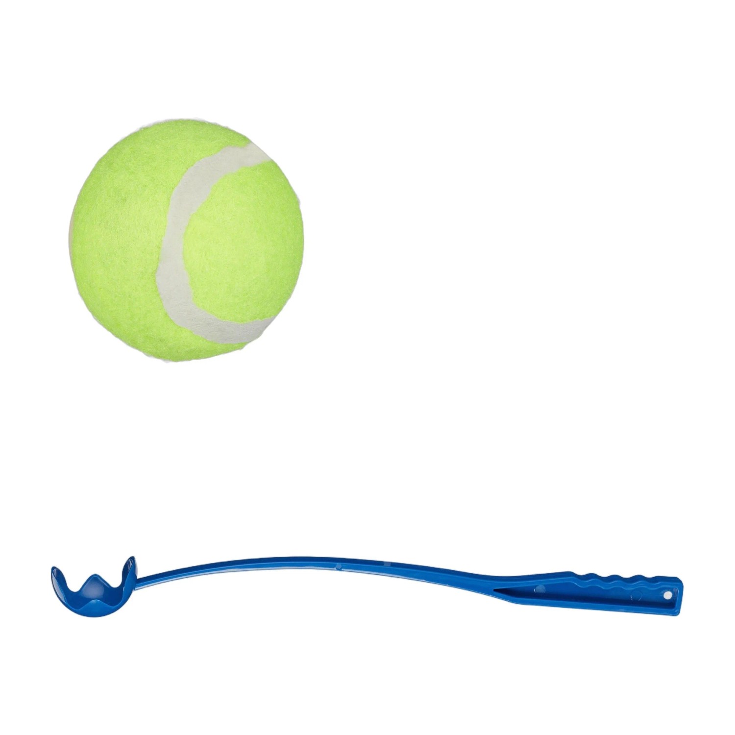 Relaxdays Ballschleuder für Hunde 2er Set Kunststoff Blau und Grün 49 cm und 36,5 cm