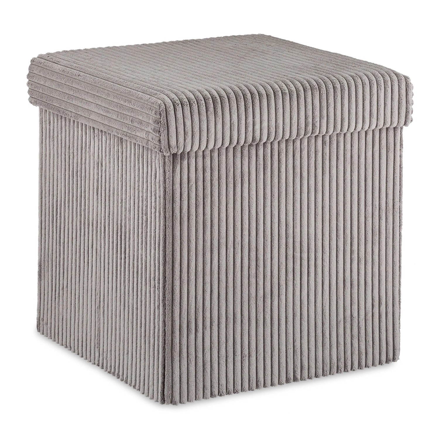 Relaxdays Sitzwürfel Samt Grau Faltbar 38 cm x 38 cm x 38 cm 2,6 kg