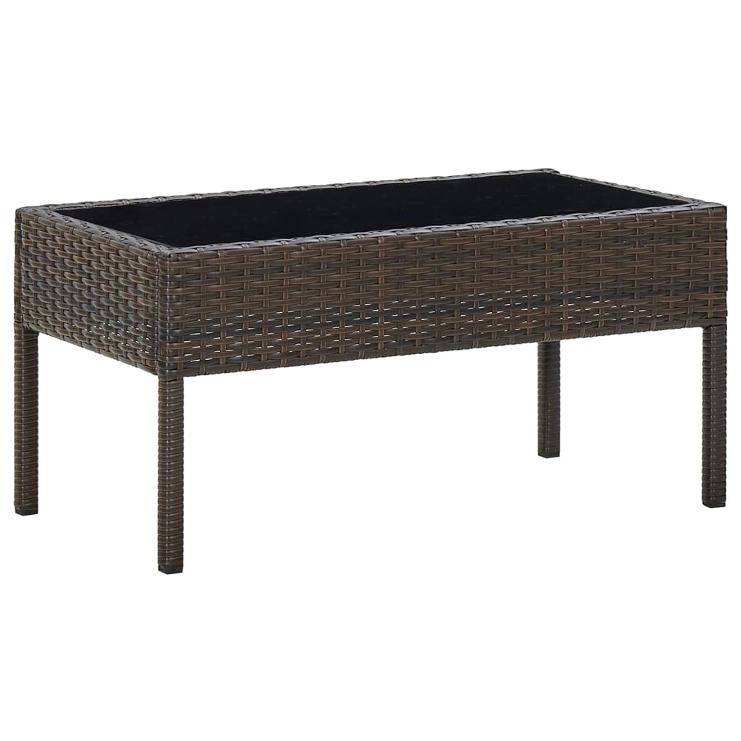 vidaXL Gartentisch Braun 75x40x37 cm Poly Rattan 45903