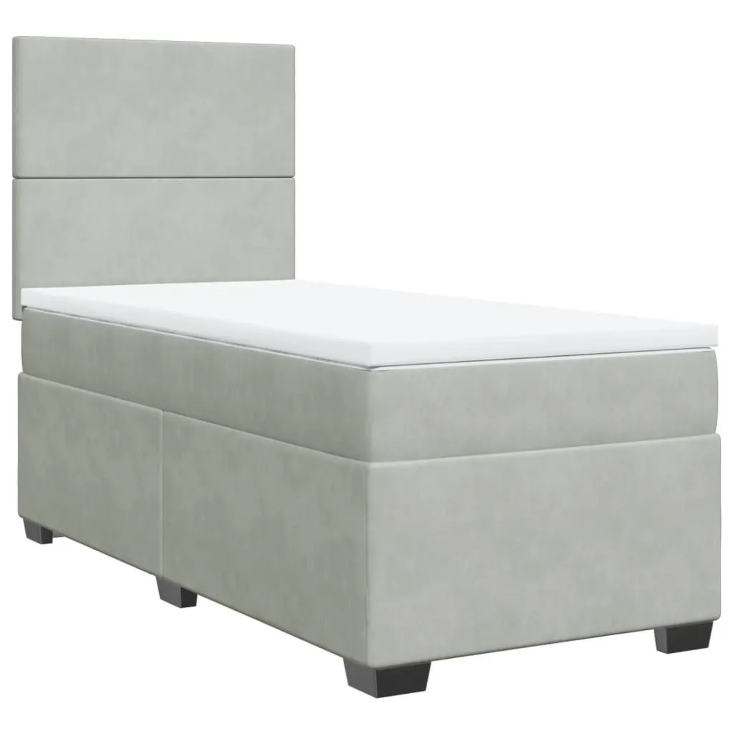 vidaXL Boxspringbett mit Matratze Hellgrau 100x200 cm Samt 3290828 günstig online kaufen