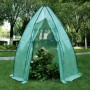 Grünes WOLTU Foliengewächshaus 160x180cm mit Pflanzen im Garten.
