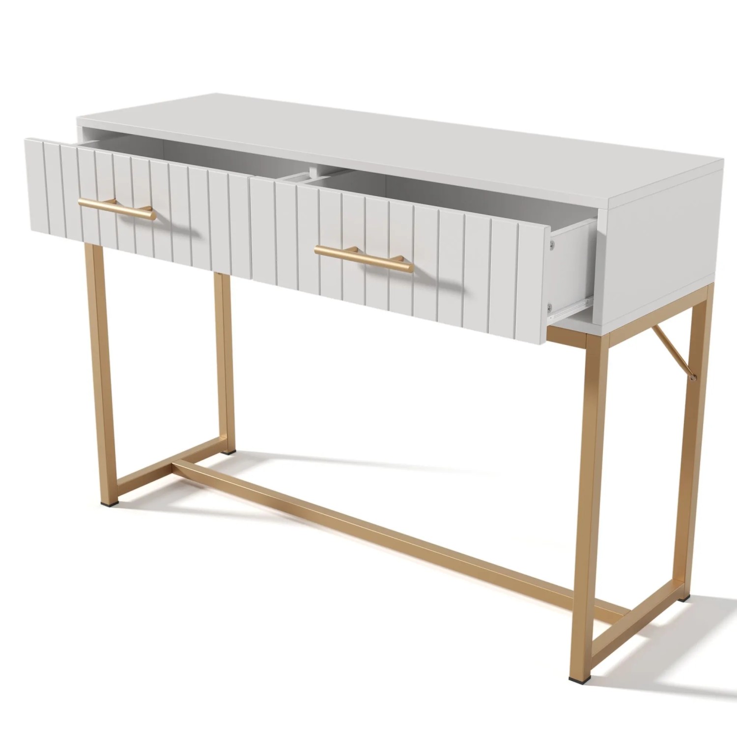 Okwish Kommode Mit 2 Schubladen Schlafzimmer 100x45x75cm Weiß