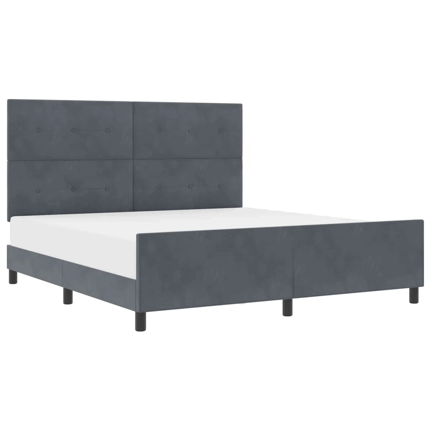 vidaXL Boxspringbett mit Kopfteil Dunkelgrau 180 x 200 cm Samt 3344958 günstig online kaufen