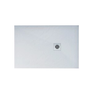 Duschparadies Duschwanne Duschtasse 120x90x3cm für Duschkabine Duschwand Walk-in Dusche Duschtür Schiefer Effekt Rechteck Weiß T2