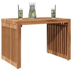Brauner vidaXL Garten Beistelltisch aus Teakholz, 50x32,5x35 cm. Ideal für Terrasse und Garten.