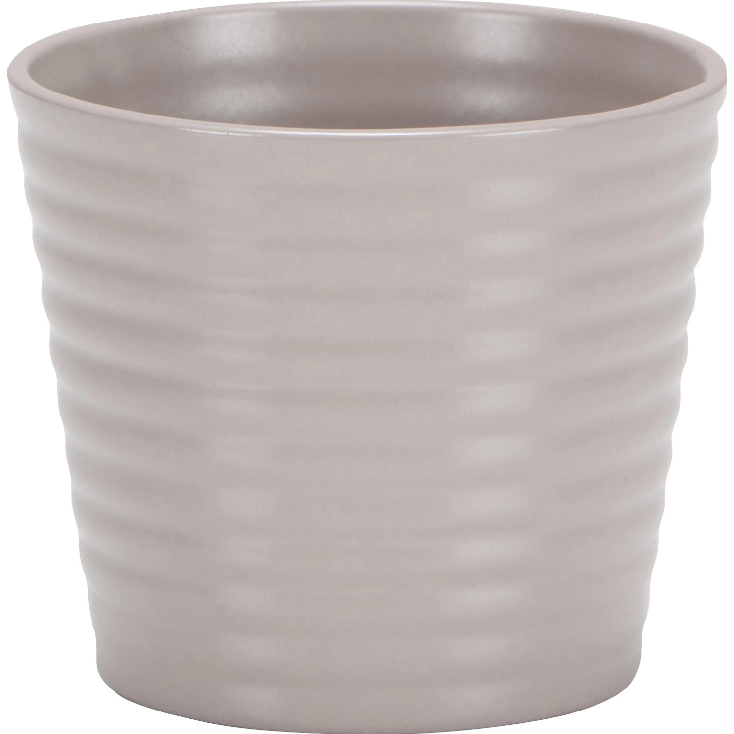 Scheurich Übertopf Expressive 937, Ø 9 cm, in sanftem Grau. Ideal für kleine Pflanzen im Innenbereich.