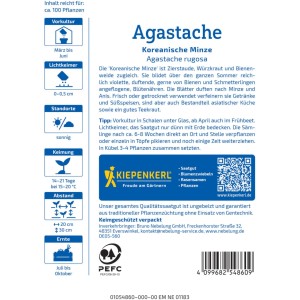 Kiepenkerl Saatgut Agastache Koreanische Minze: Bienenfreundliche Kräutersamen für Garten und Küche.