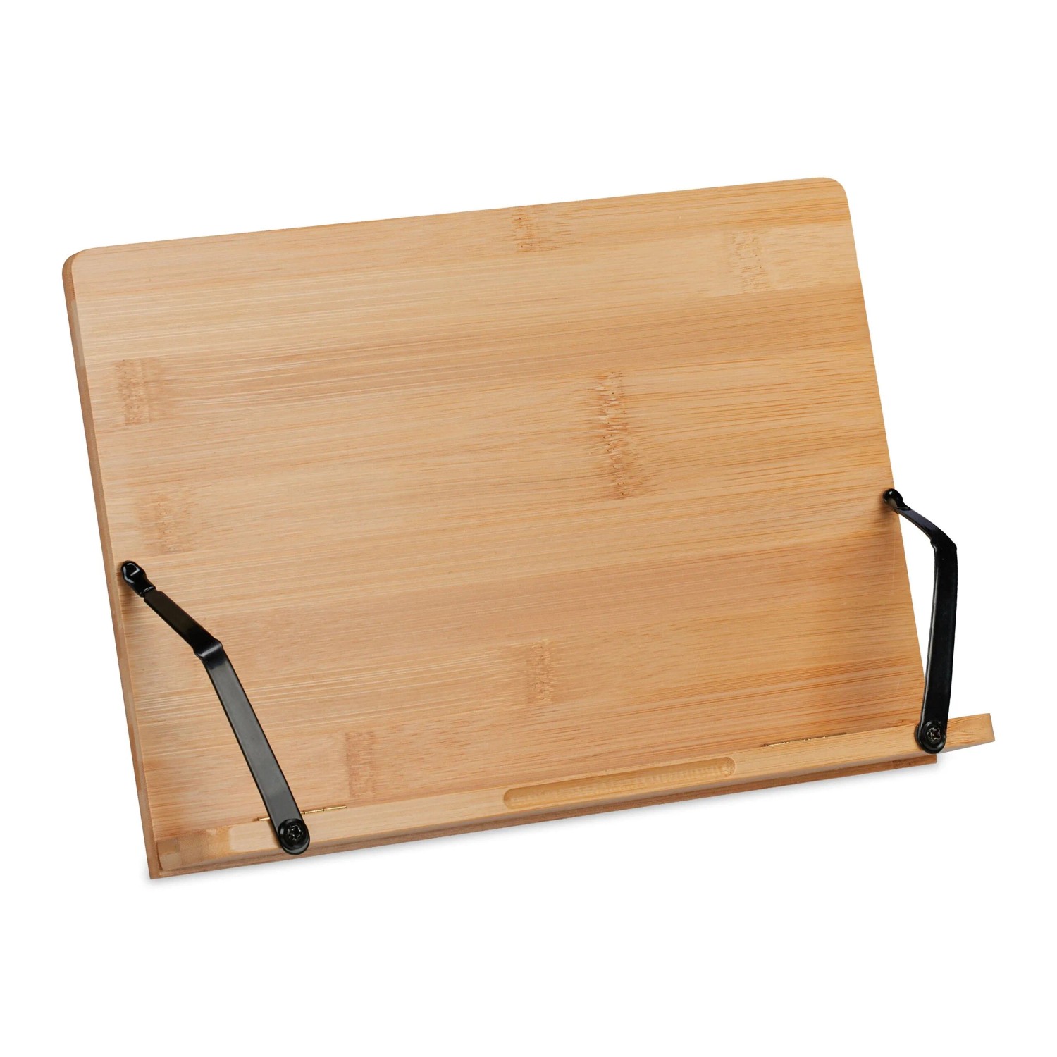 Relaxdays Leseständer Bambus Natur Klappbar Neigungsverstellbar mit 2 Klemmen 3,5 cm x 28 cm x 20 cm 0,6 kg